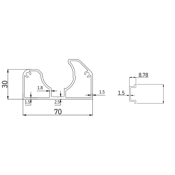 MCFENCE Anthracite, Poteau mural multiangle [H 0.95m]