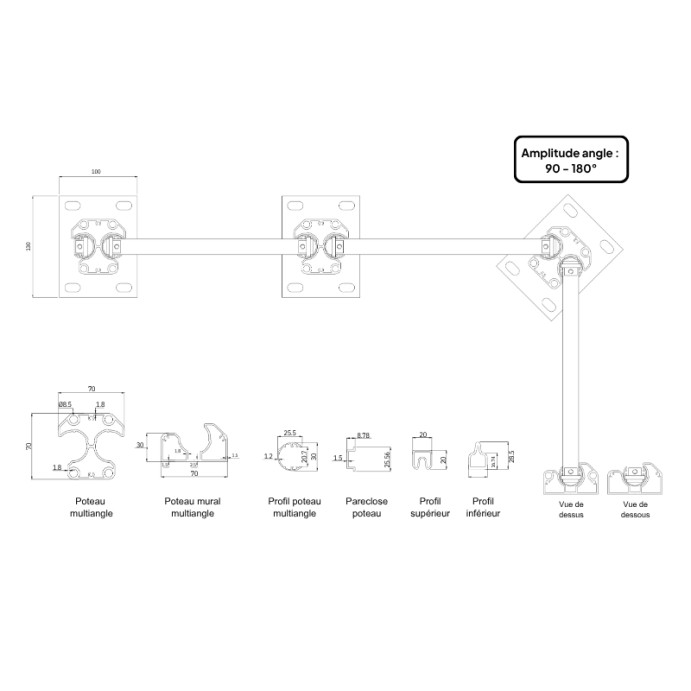MCFENCE Anthracite, Clôture composite à sceller, [H 0.95 m]
