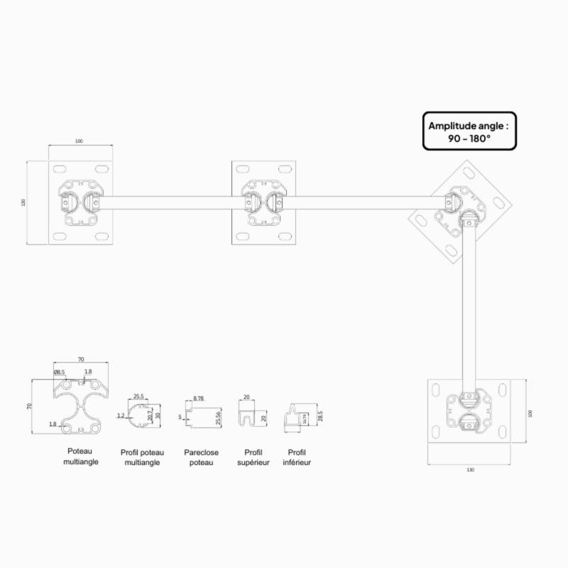 MCFENCE Anthracite, Clôture composite à platine, [H 1.85 m]