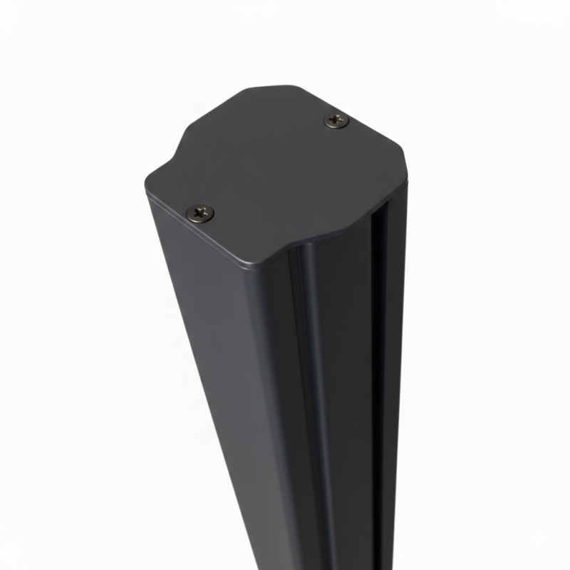 MCFENCE Anthracite, Poteau clôture multiangle à platine [H 1.85m]