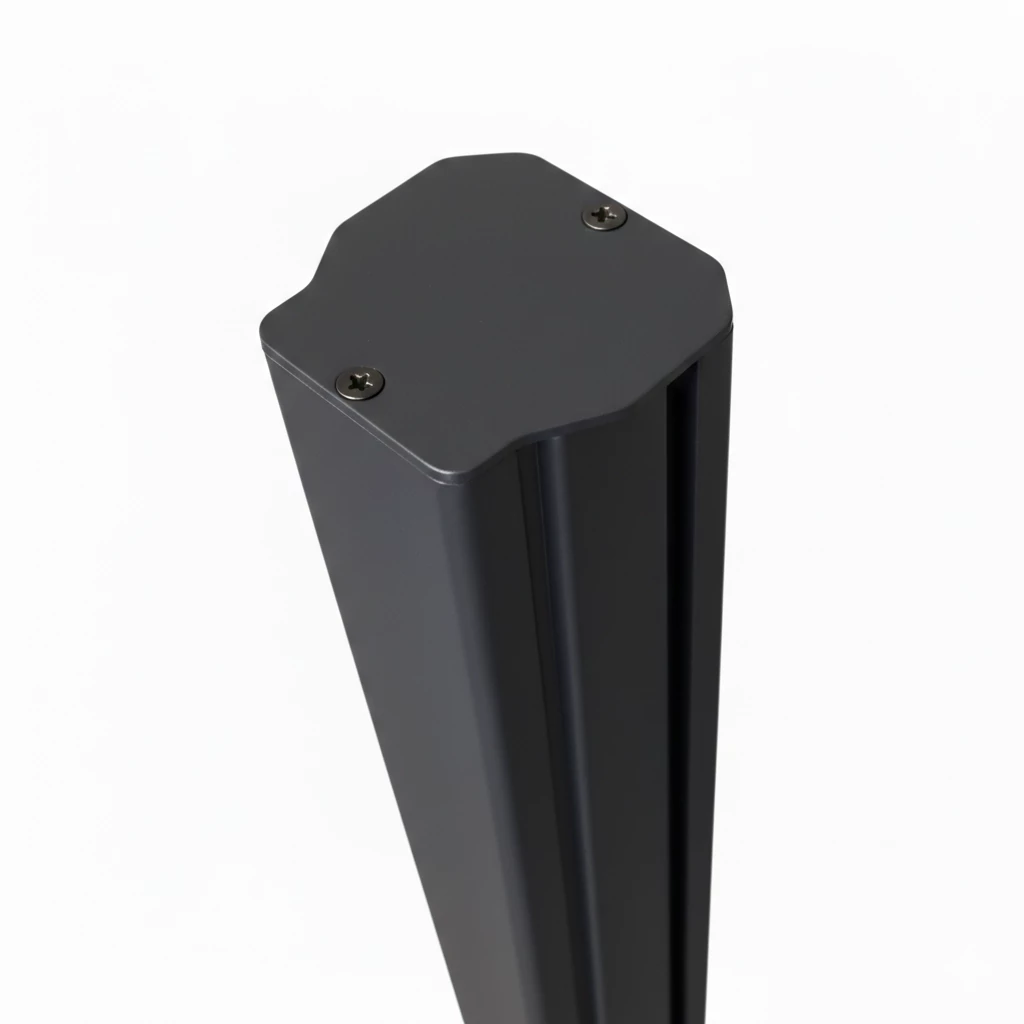 MCFENCE Anthracite, Poteau clôture multiangle à sceller [H 1.85m]