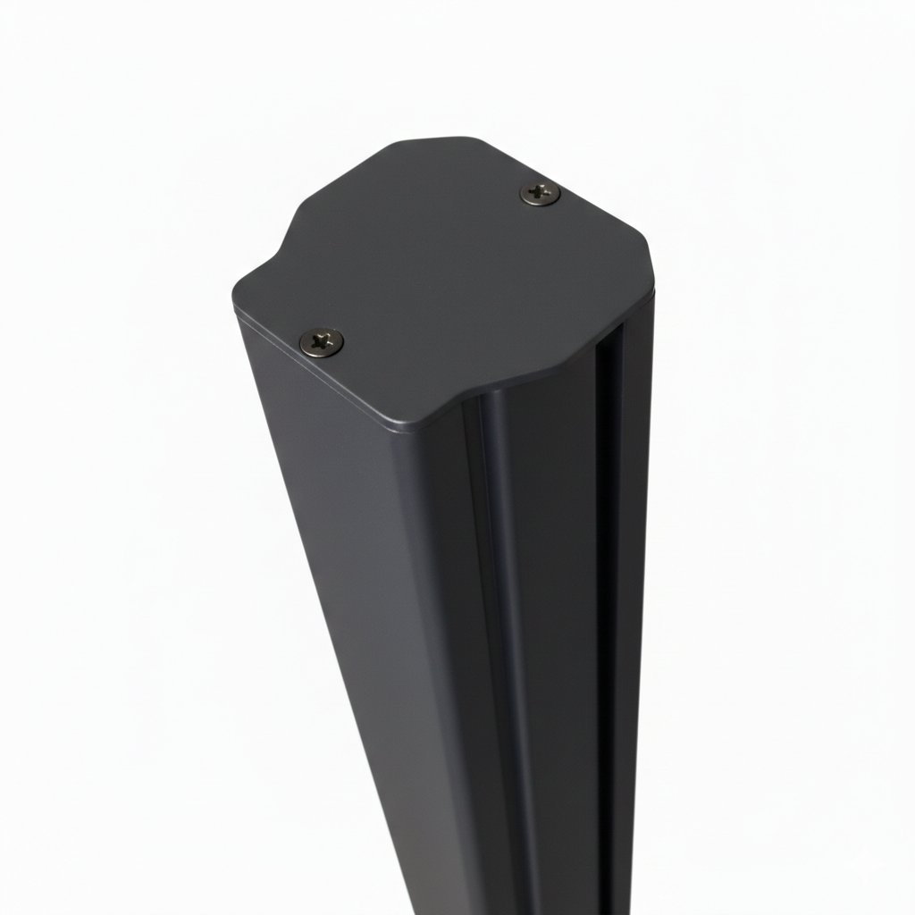 MCFENCE Anthracite, Poteau clôture multiangle à sceller [H 1.85m]