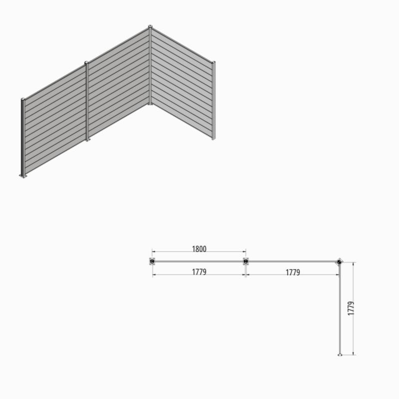 MCFENCE Havana, Clôture composite à platine, [H 1.25 m]