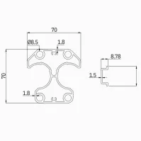 MCFENCE Anthracite, Poteau clôture multiangle à platine [H 1.25m]