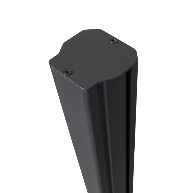 MCFENCE Anthracite, Poteau clôture multiangle à platine [H 1.55m]