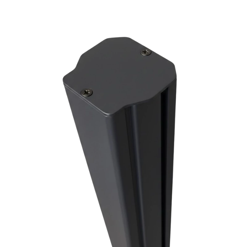 MCFENCE Anthracite, Poteau clôture multiangle à platine [H 1.55m]