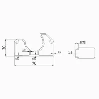 MCFENCE Anthracite, Poteau mural multiangle, [H 1.40m]