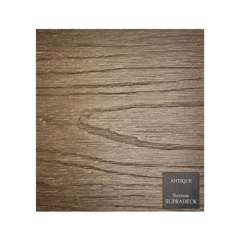 SUPRADECK Antique, Échantillon lame terrasse composite pleine