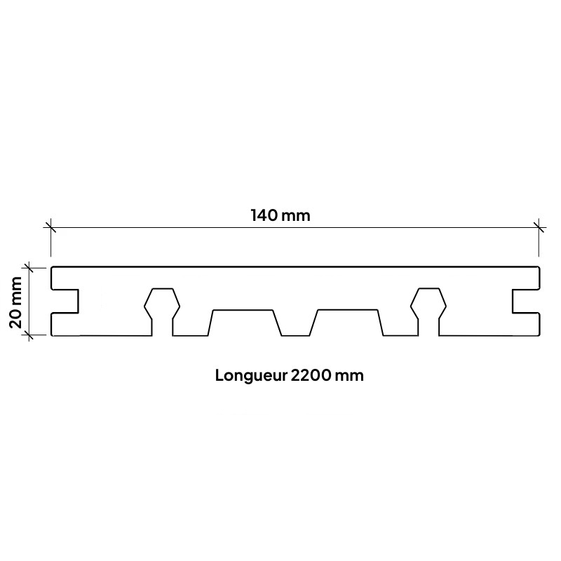 SUPRADECK Ipe, Lame composite pleine