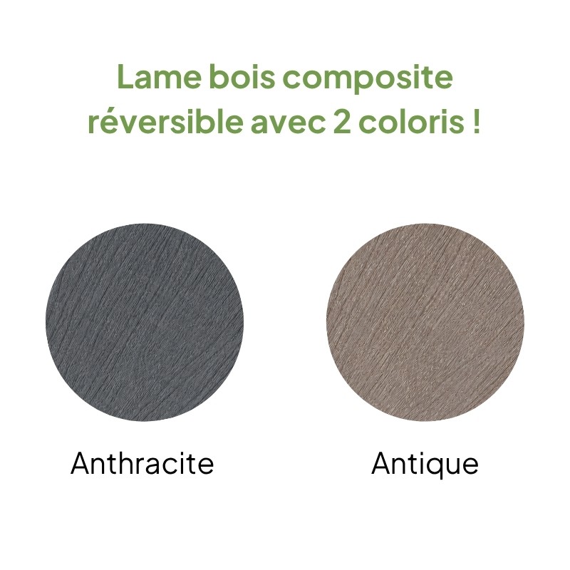 MCDECK Anthracite, Lame composite semi-pleine