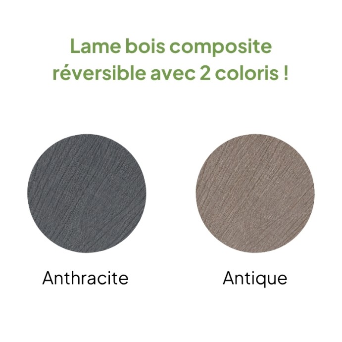 MCDECK Anthracite, Lame composite semi-pleine