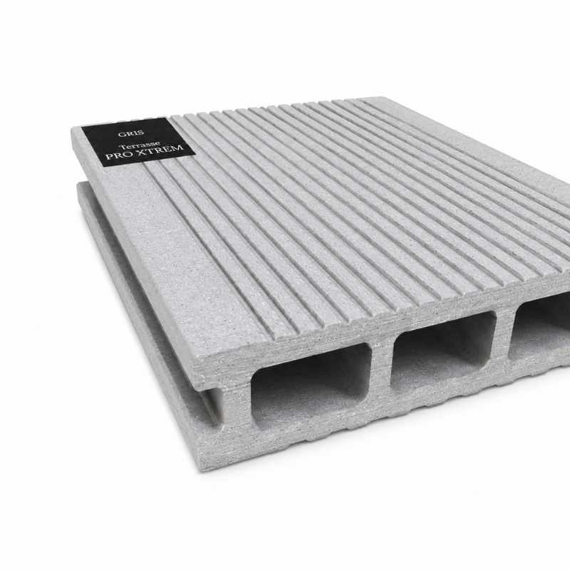 PRO XTREM Gris Clair, Échantillon lame terrasse composite alvéolaire