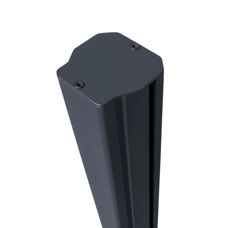 MCFENCE Anthracite, Poteau clôture multiangle à sceller [H 1.85m]