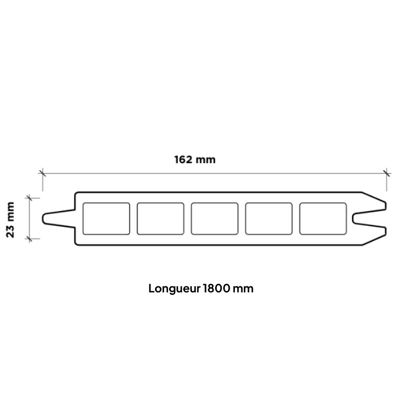 SUPRAFENCE Ipe, Kit avec lames clôture composite, [L 1.8 x H 2 m]