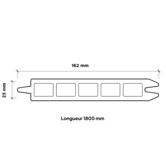 SUPRAFENCE Ipe, Kit avec lames clôture composite, [L 1.8 x H 2 m]